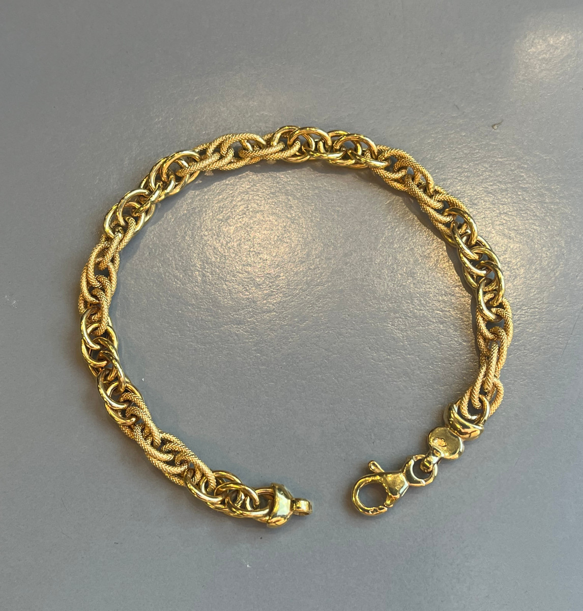 18k Gold Brass Bandette. 20th Century