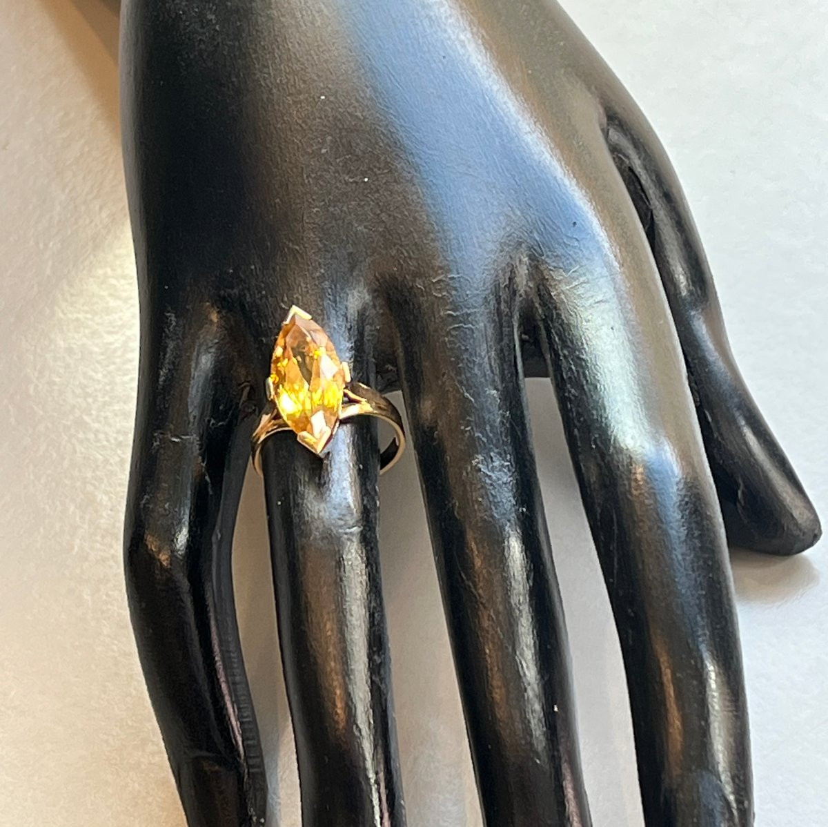 Gold And Citrine Ring, 20th Century.-photo-4