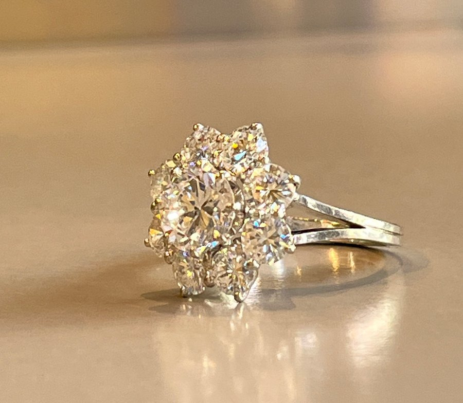 Bague marguerite en diamants- 4,20 carats. XXè -photo-3