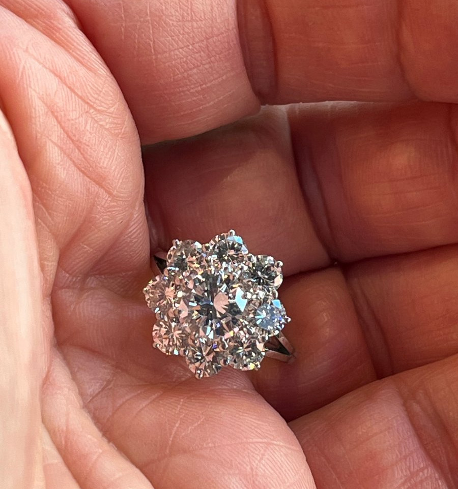 Bague marguerite en diamants- 4,20 carats. XXè -photo-4