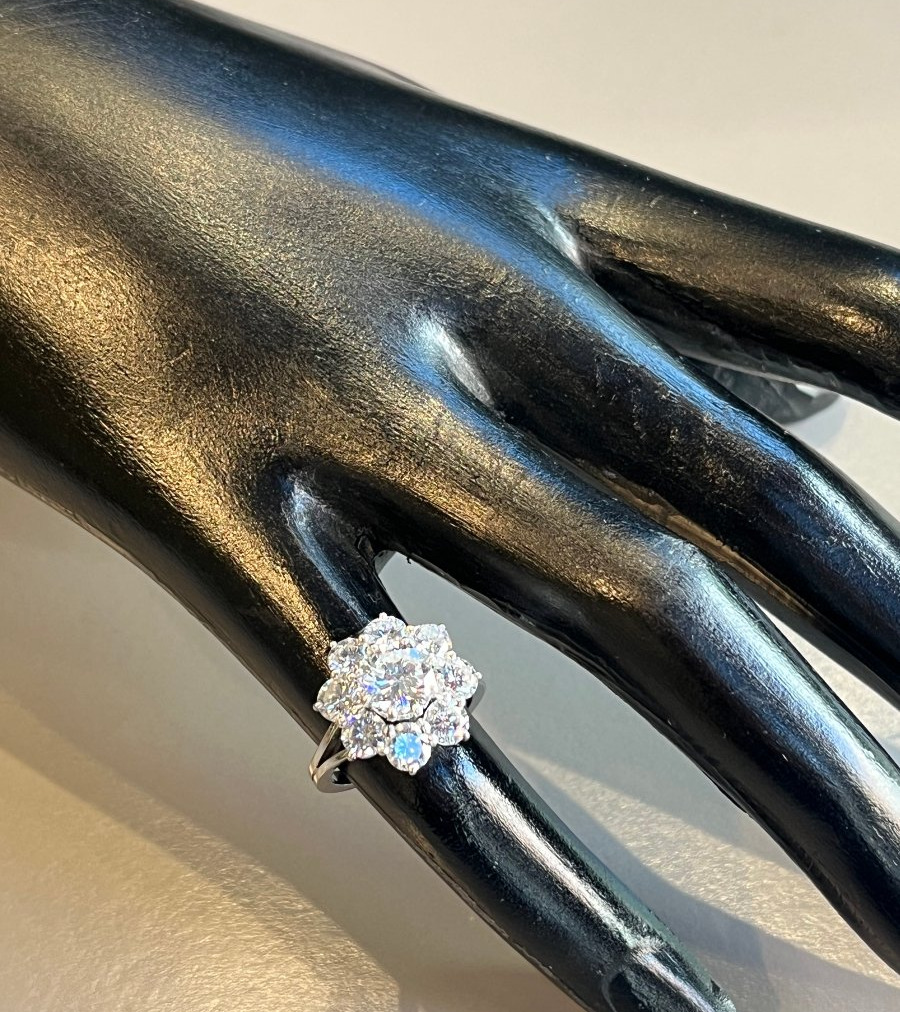 Bague marguerite en diamants- 4,20 carats. XXè -photo-2