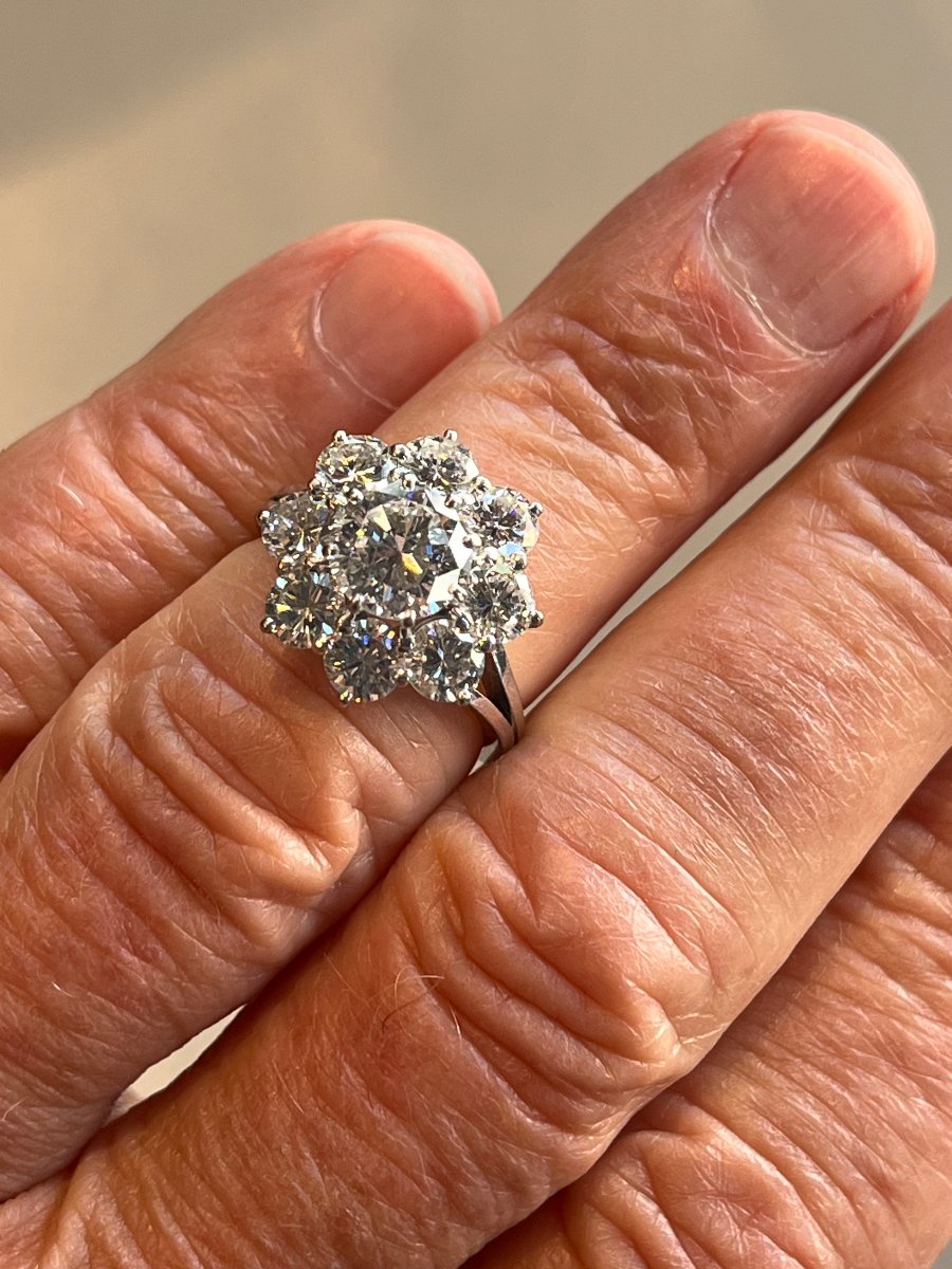 Bague marguerite en diamants- 4,20 carats. XXè -photo-6