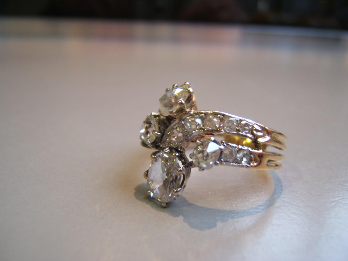 Bague ancienne or et diamants.XIXè-photo-1