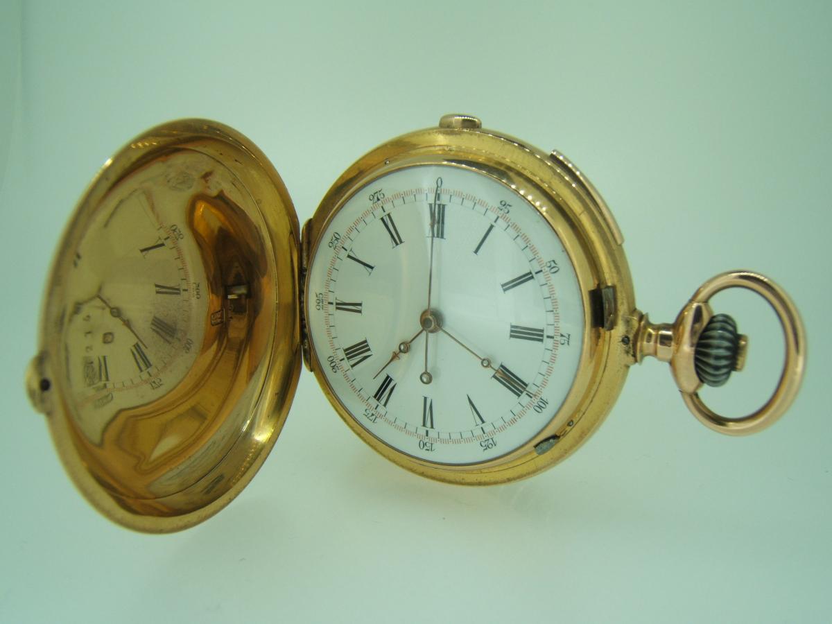Montre Savonnette,répétition,chrono.or 18k-photo-3