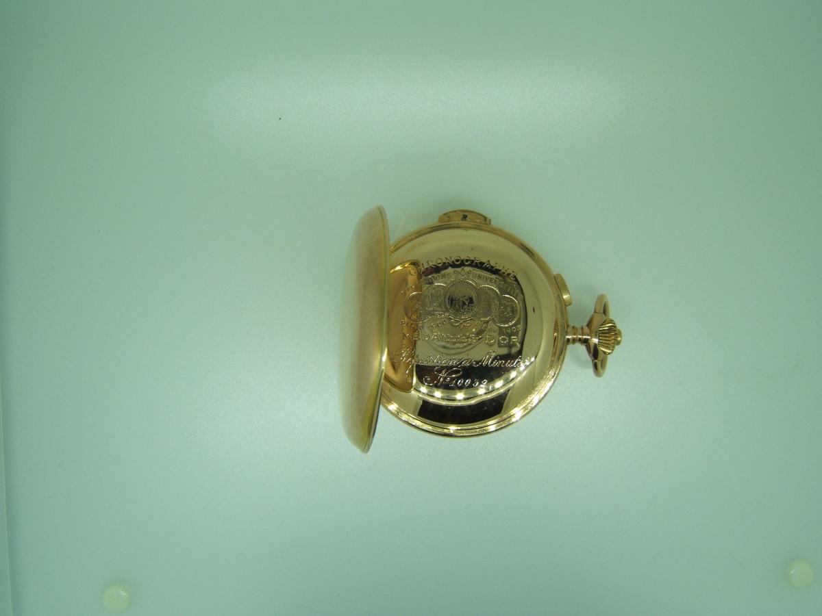 Montre savonnette or,chrono,sonnerie minutes.-photo-2