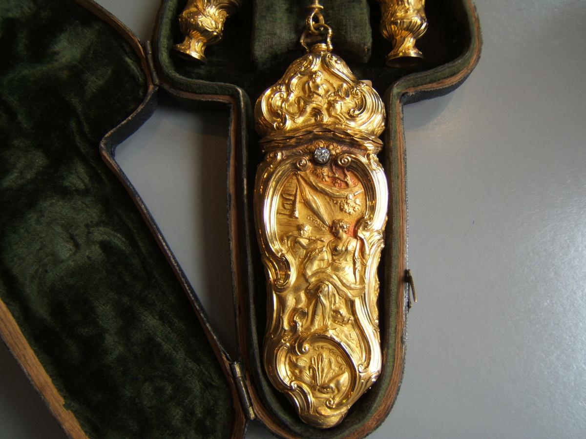 Etui Necessaire En Or Epoque XVIIIè.-photo-3