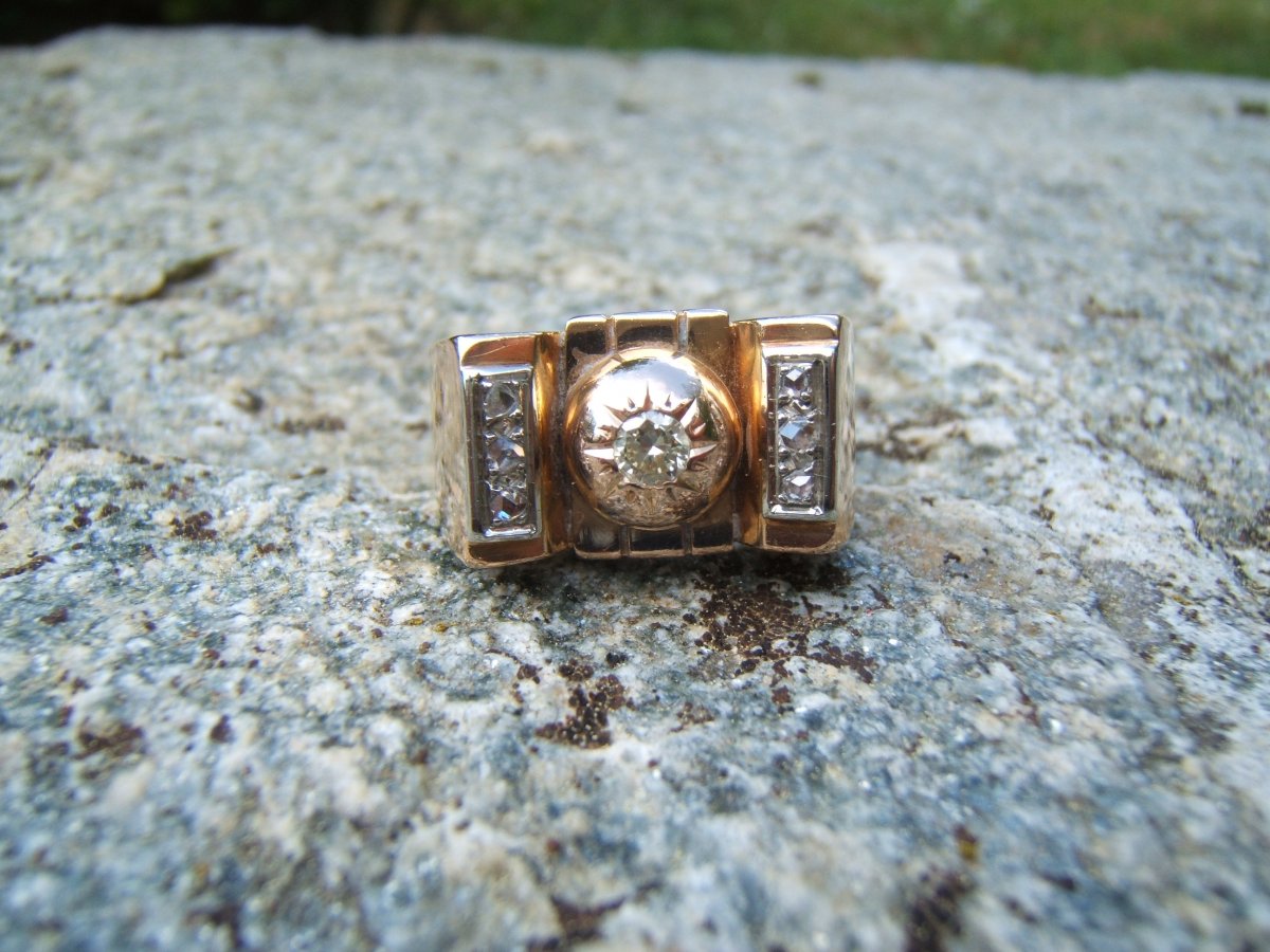 40's Gold And Diamond Ring.-photo-1