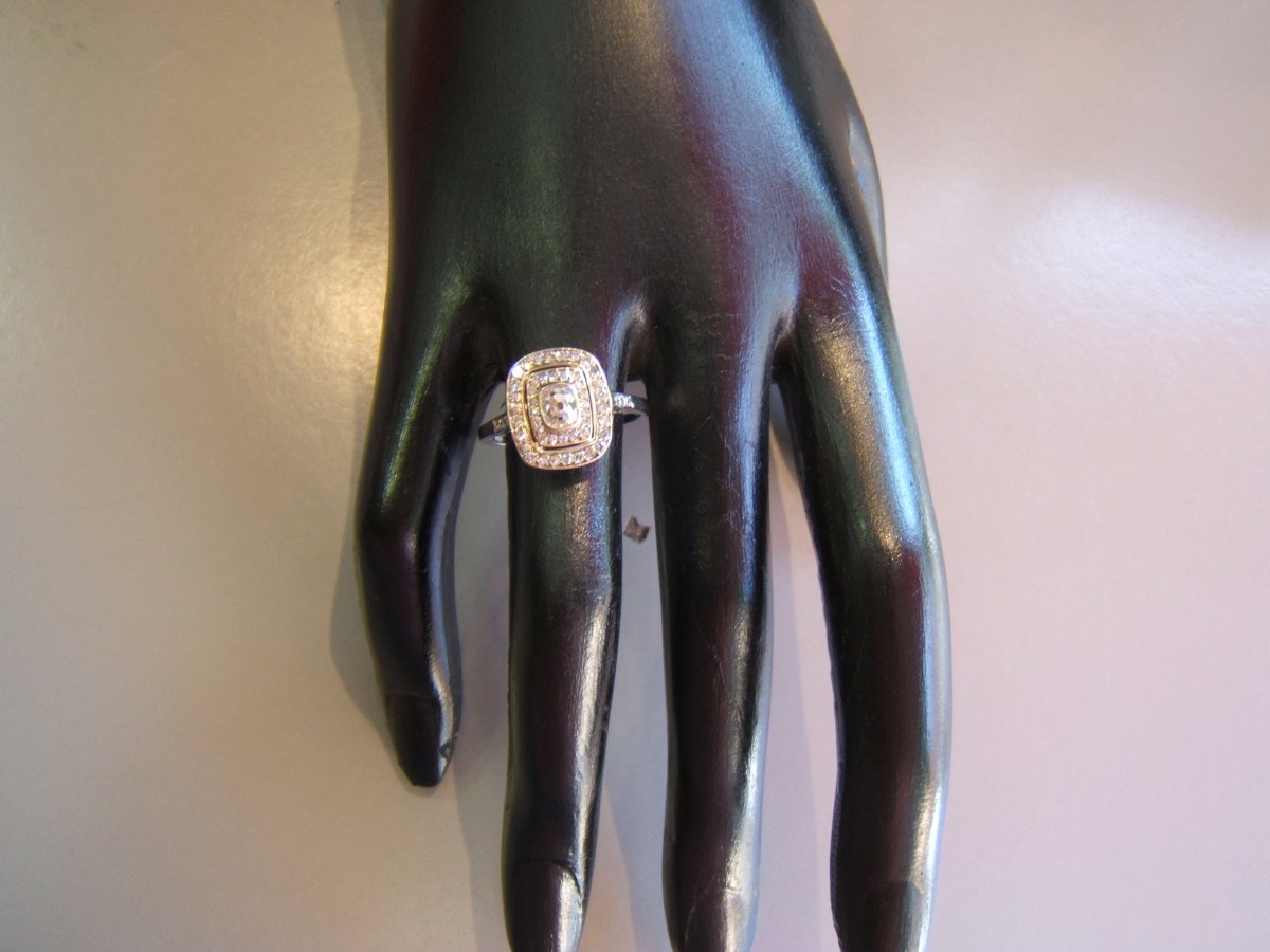 Ring In Platinum And Diamonds, Art Deco Period.-photo-2