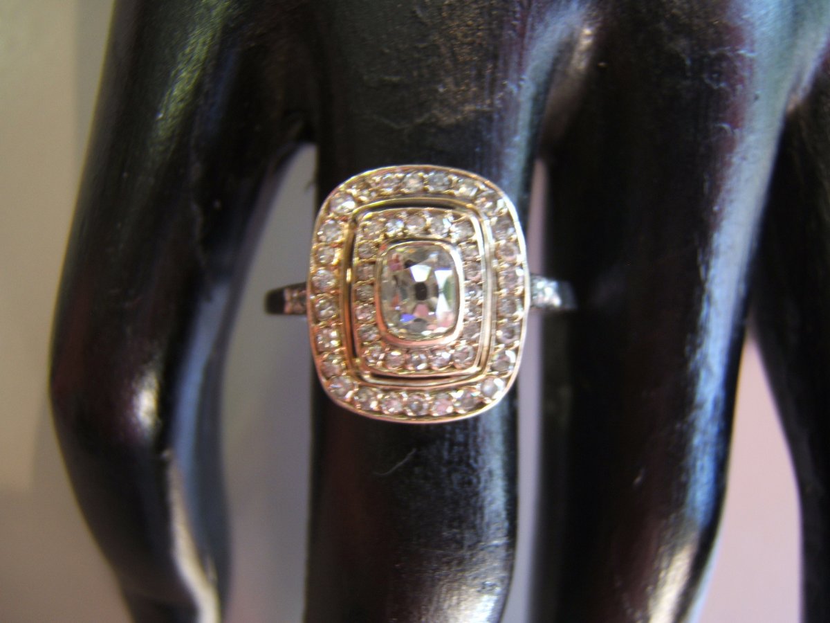 Ring In Platinum And Diamonds, Art Deco Period.-photo-3
