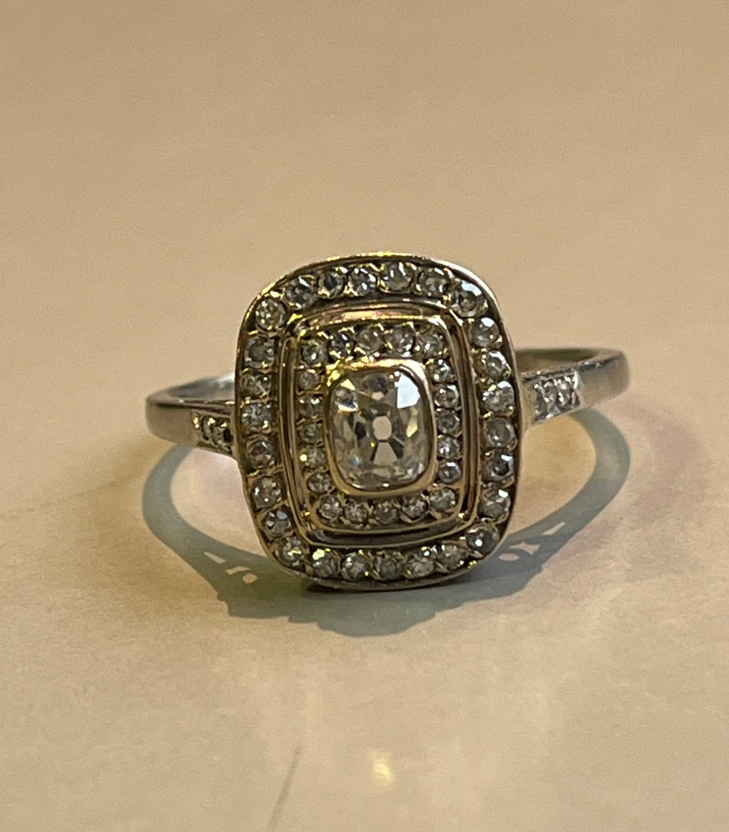 Ring In Platinum And Diamonds, Art Deco Period.