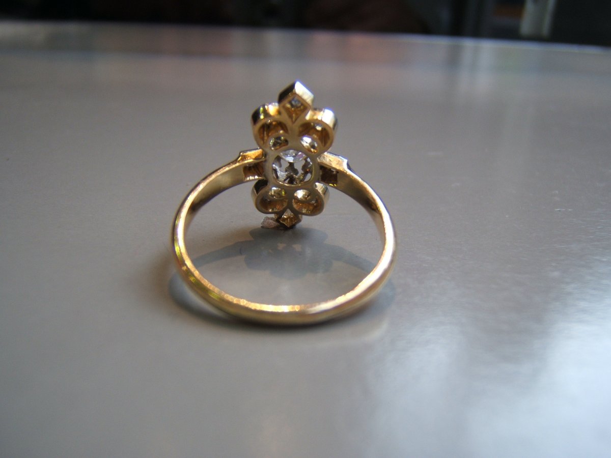 Bague fleurs de lys en diamants XIXè-photo-4