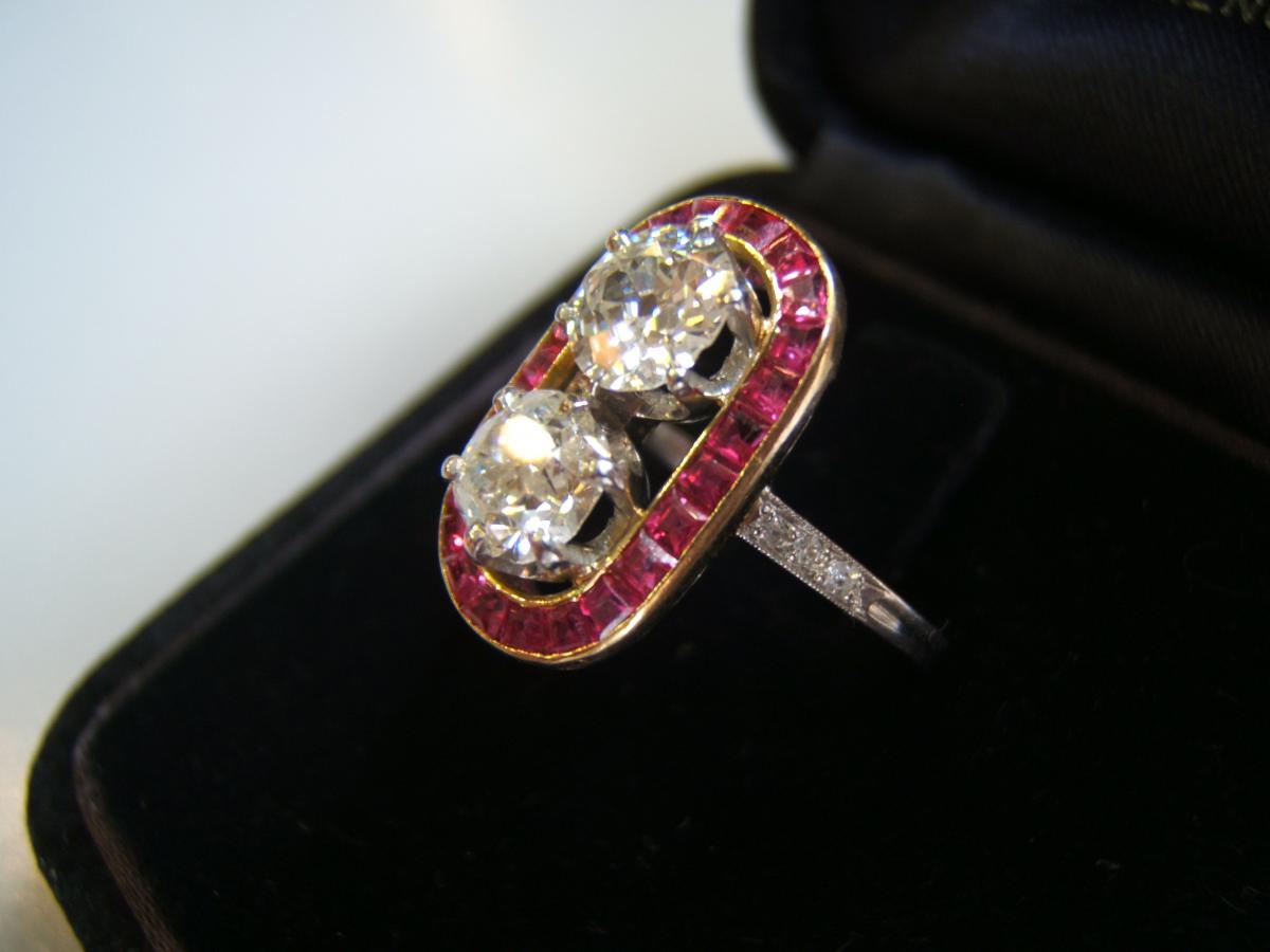 Bague diamants vers 1910-1920-photo-2
