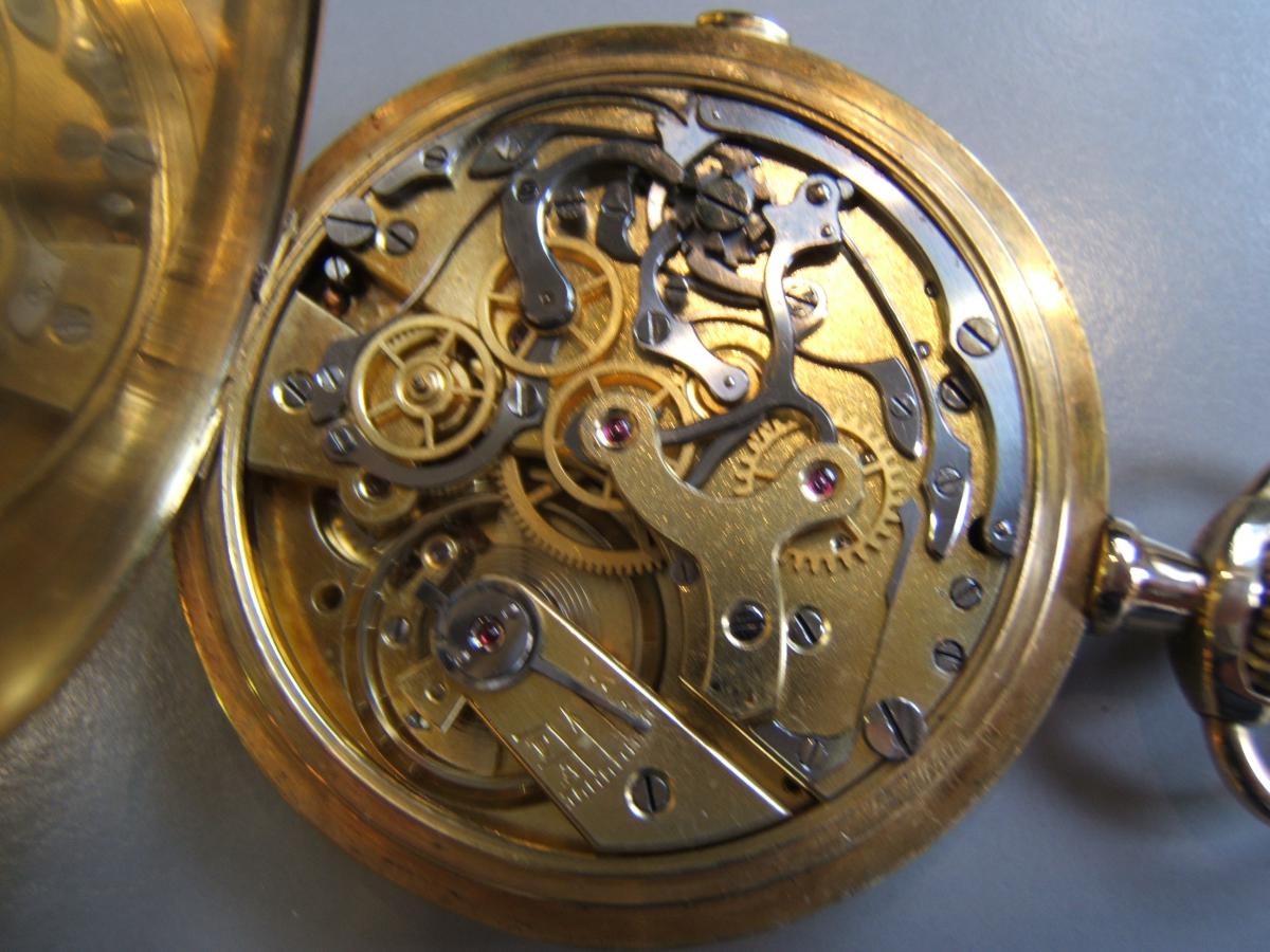 Montre Savonnette Chronographe Or 18 K-photo-4