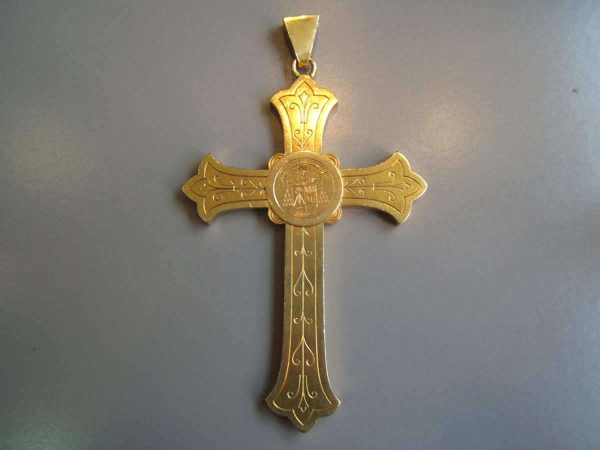 Great Bishop Enameled Gold Cross Nineteenth-photo-2