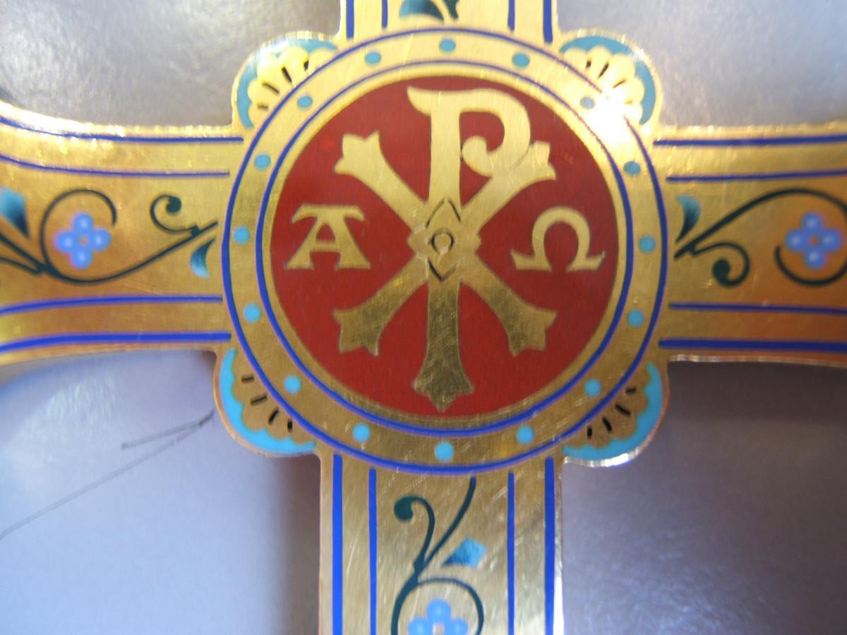 Great Bishop Enameled Gold Cross Nineteenth-photo-1