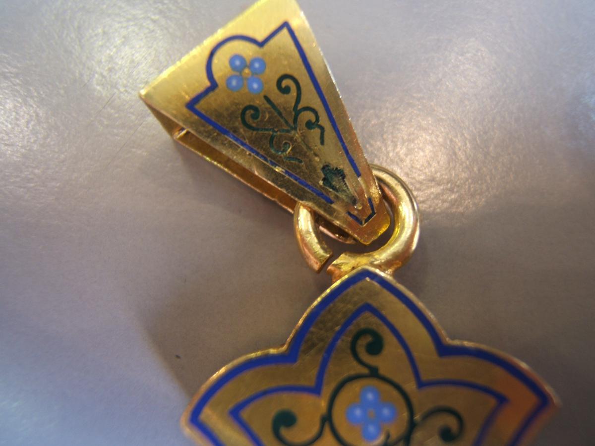 Great Bishop Enameled Gold Cross Nineteenth-photo-3