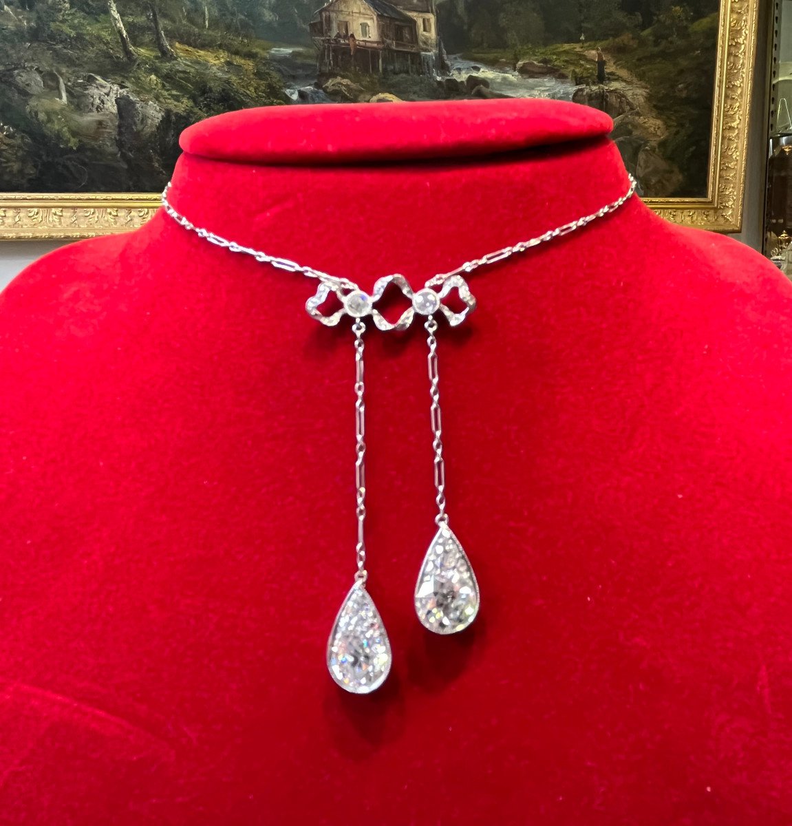 Collier,pendentif en diamants,vers 1910.