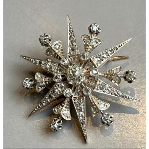 Broche "ETOILE " en diamants XIXè