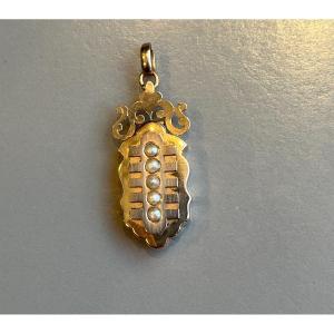 Cassolette Pendant In 19th Century Gold.