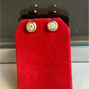 Gold Stud Earrings, 2 X 0.25 Carats