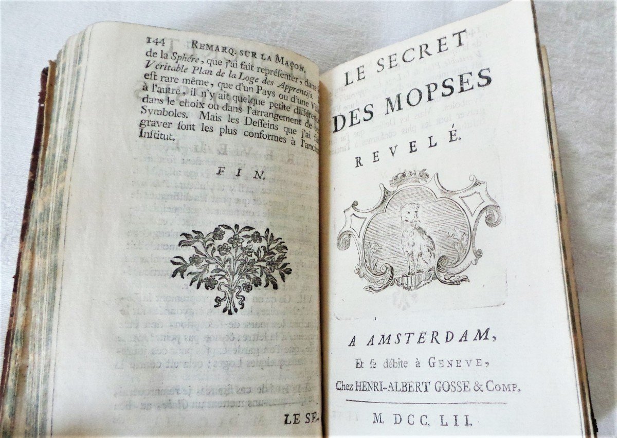 LIVRE " L'ORDRE DES FRANCS MACONS -LE SECRET DES MOPSES REVELE" XVIII°-1752-photo-2