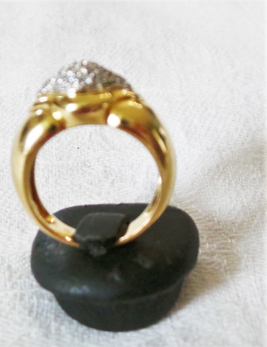 BAGUE OR 18 K & DIAMANTS-photo-1