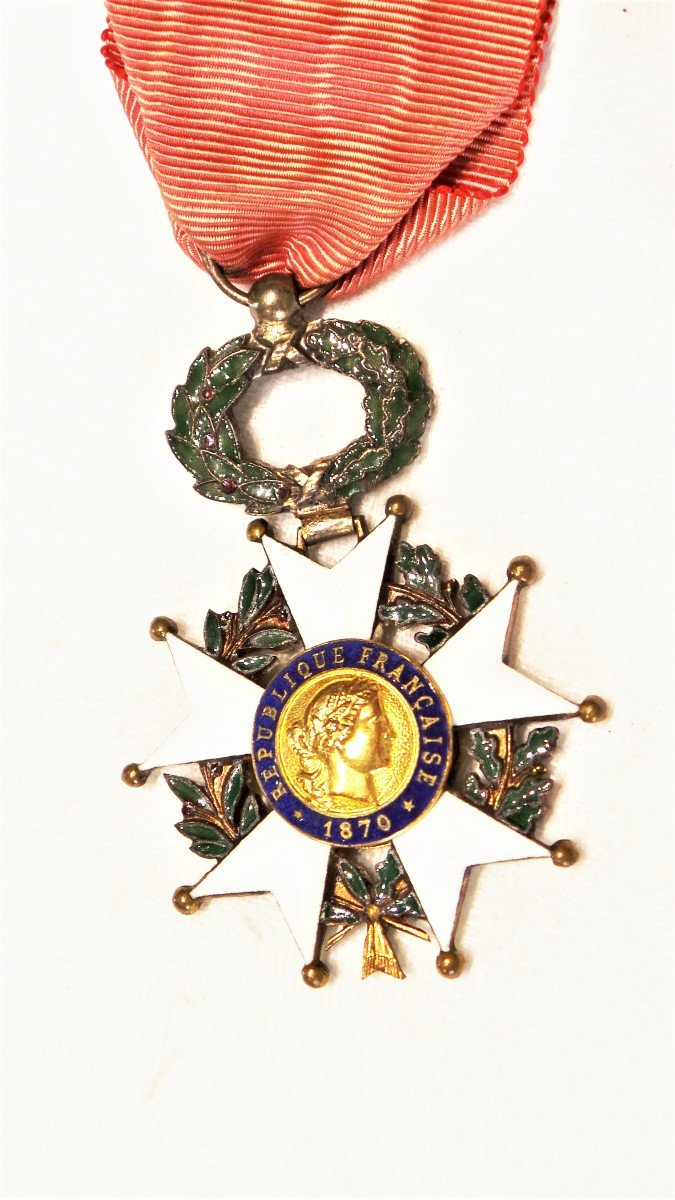 MEDAILLE DE CHEVALIER DE LA LEGION D'HONNEUR- 1870- III° REPUBLIQUE-photo-3