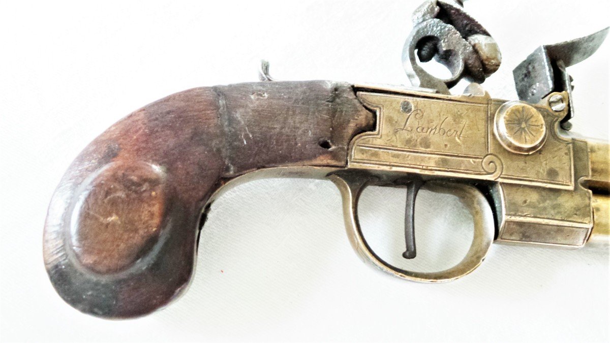 PISTOLET A SILEX D'OFFICIER DE MARINE - XVIII°-photo-3