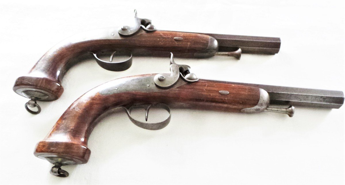 Pair Of Officer's Pistols - "louis-philippe" Period - 1830-1840-photo-4