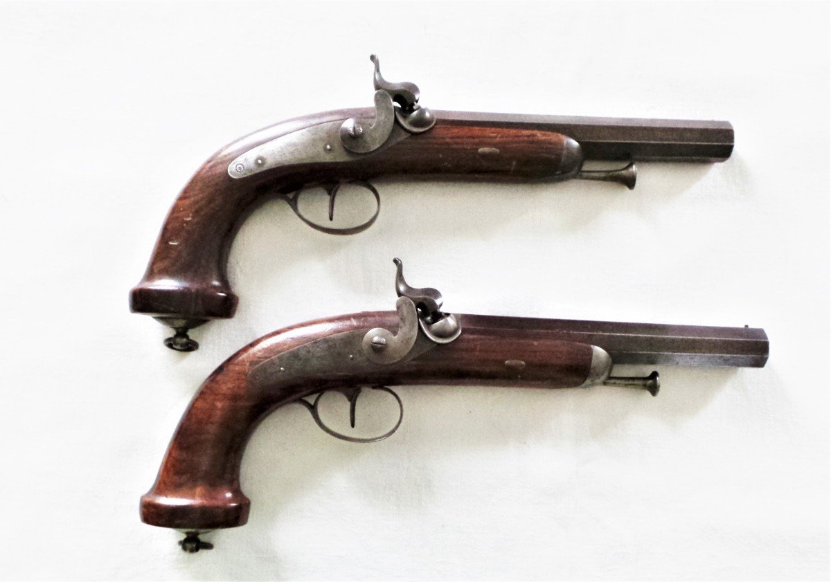 Pair Of Officer's Pistols - "louis-philippe" Period - 1830-1840