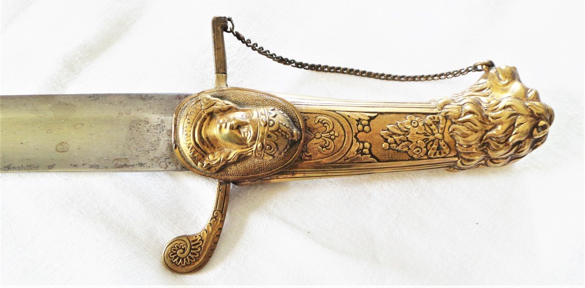 SABRE COURT A TETE DE LION -CONSULAT-EMPIRE- XVIII°-XIX°.-photo-4