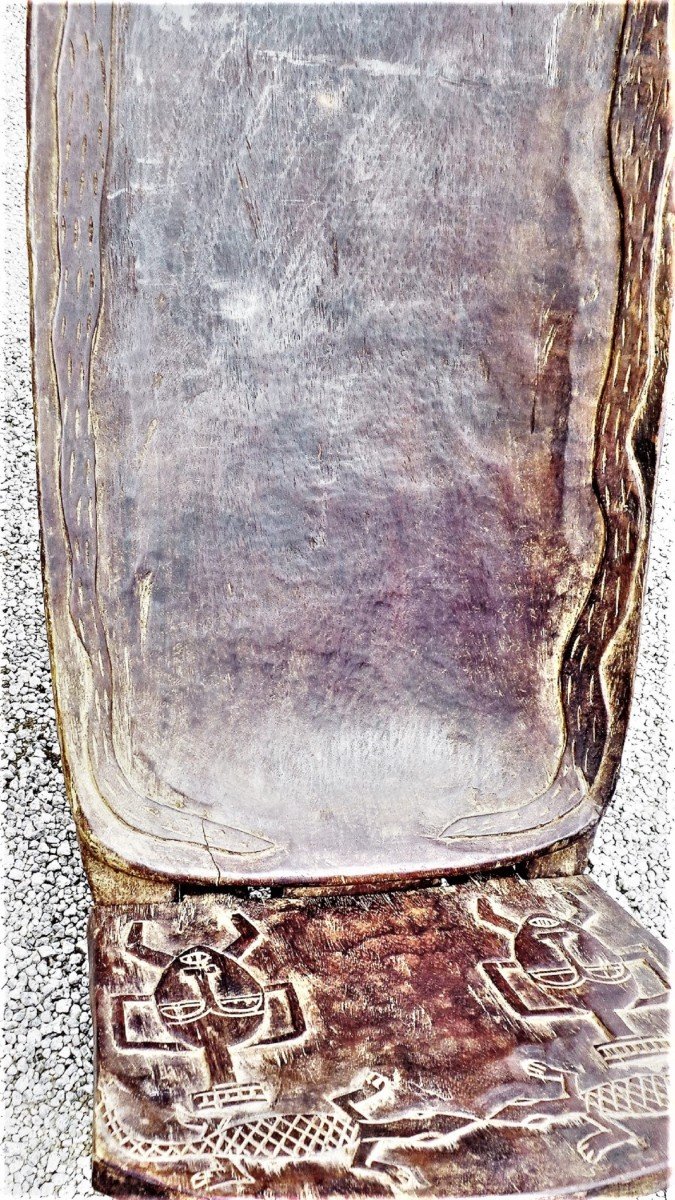 Ethnicity - "baoule- Senoufo " - Ivory Coast - Sentinel Seat With Engraving - Mi-xx°.-photo-4
