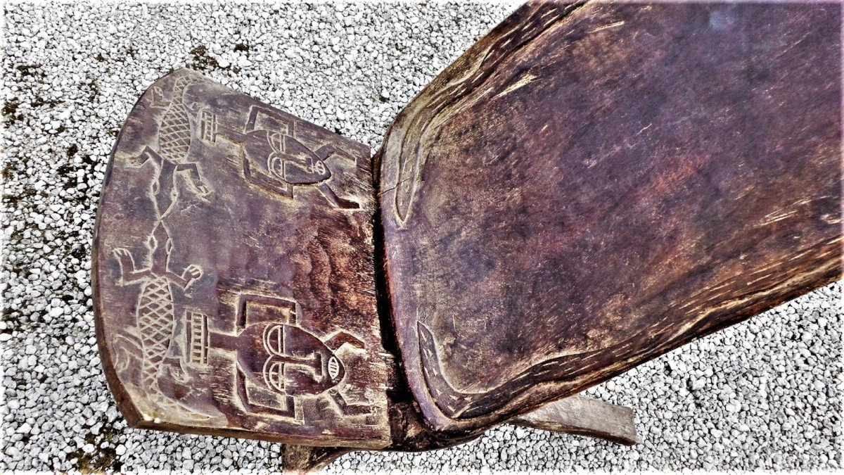 Ethnicity - "baoule- Senoufo " - Ivory Coast - Sentinel Seat With Engraving - Mi-xx°.-photo-4