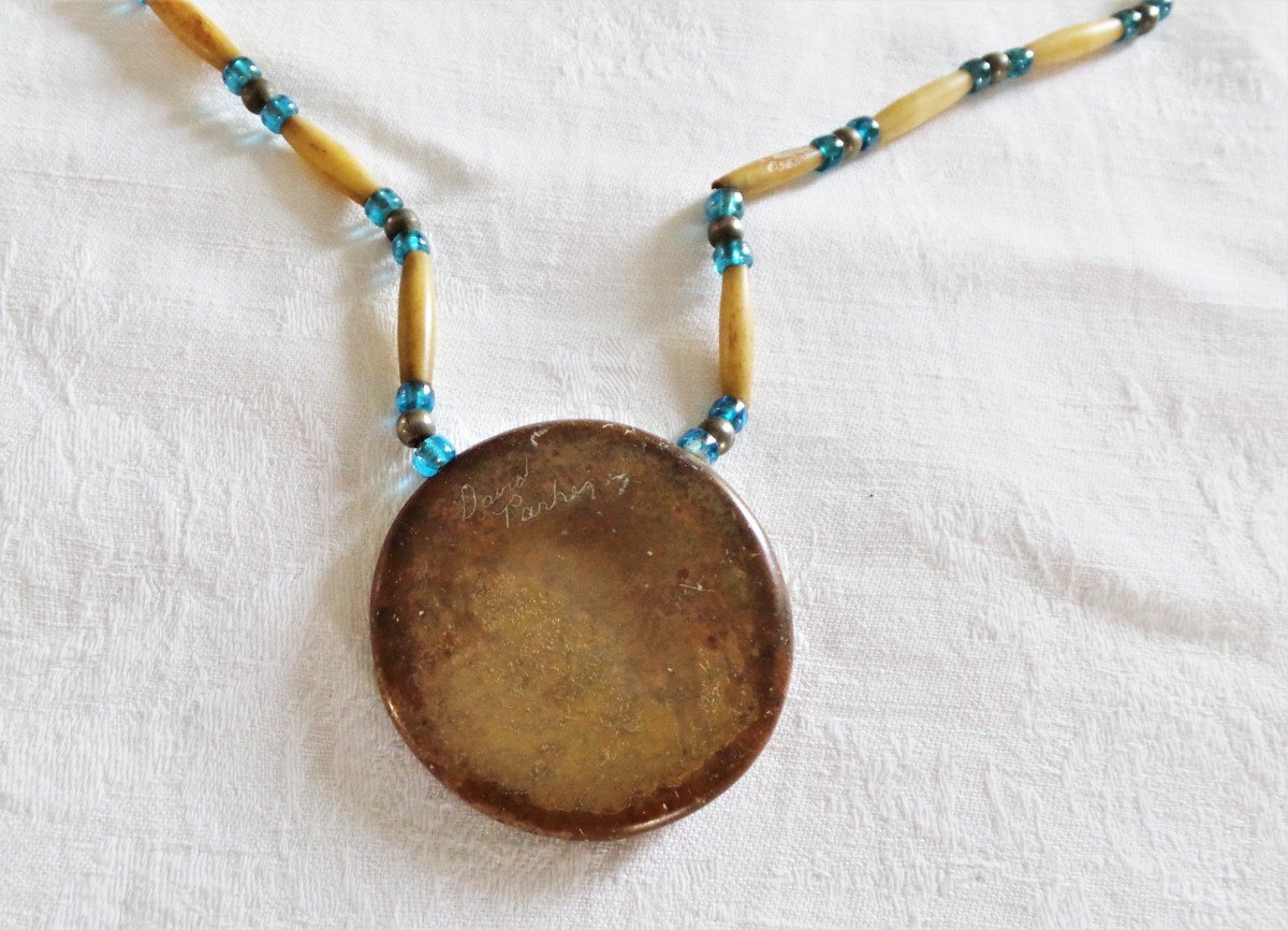 BIJOUX COLLIER  ETHNIQUE - TRIBU  INDIENNE " NAVAJO " -USA- ANNEE 60/70 -XX°-photo-3