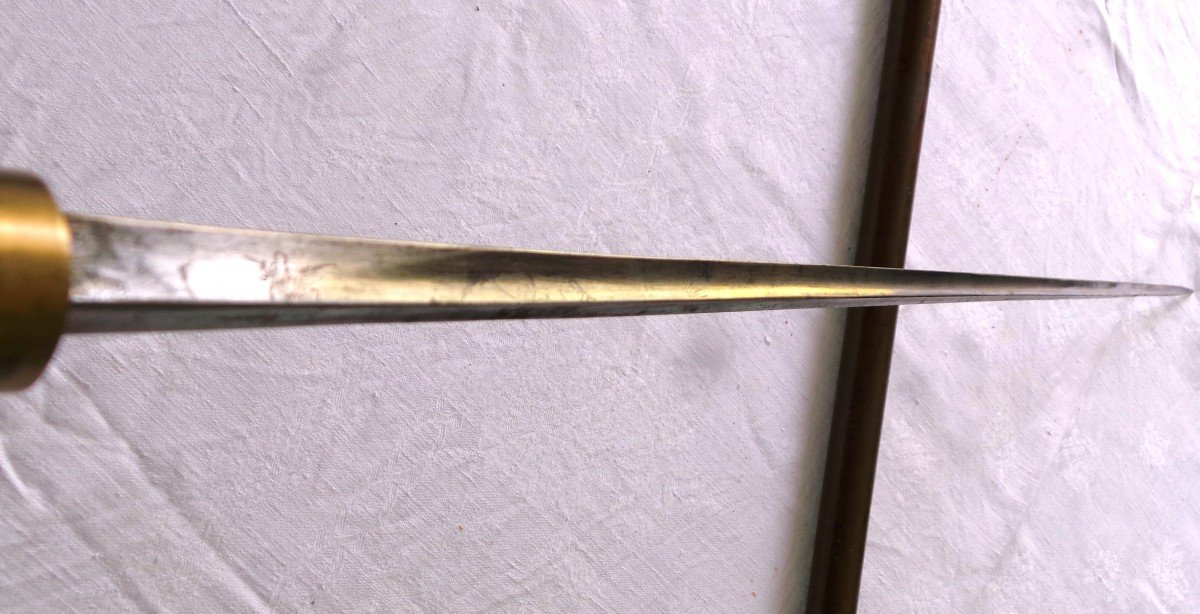 Cane With System - Sword With Triangular Blade - 19th Century-photo-1