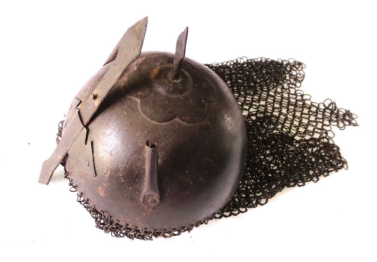 CASQUE OTTOMAN - KULAH  KHUD -AVEC SON CAMAIL - XIX° -photo-1