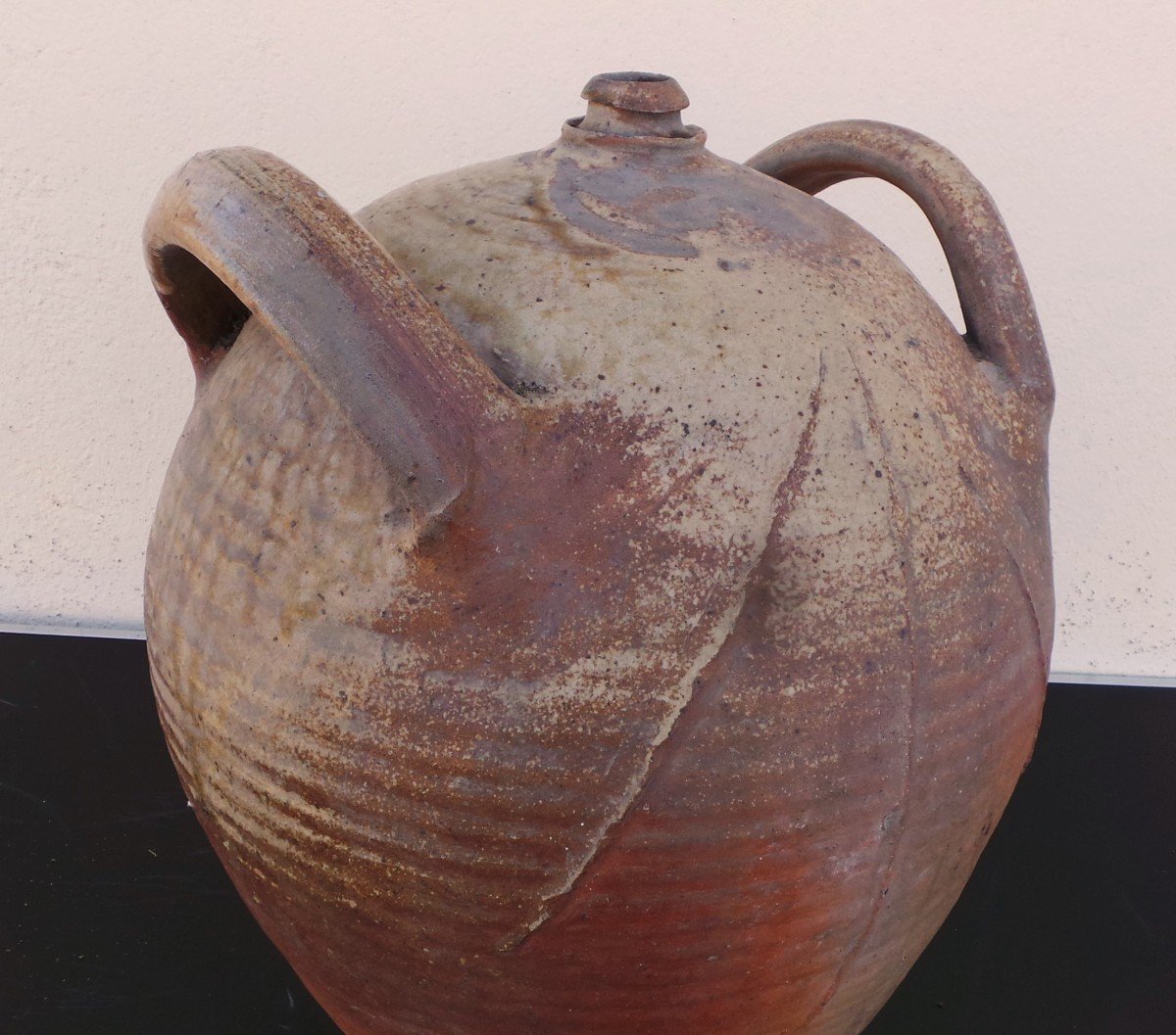 Terracotta Vinegar Jar From The Puisaye Region - 19th Century-photo-1