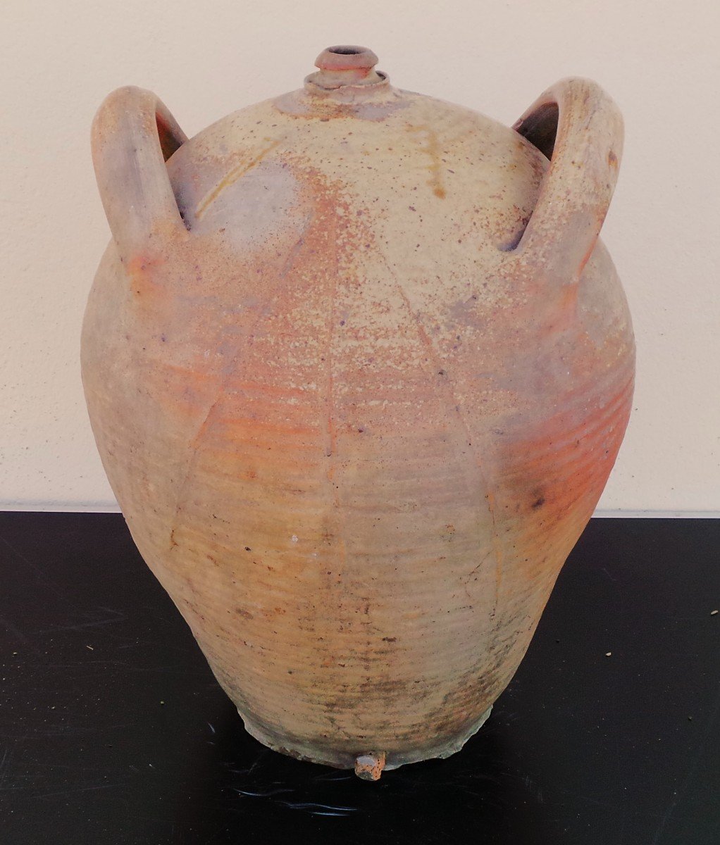 Terracotta Vinegar Jar From The Puisaye Region - 19th Century