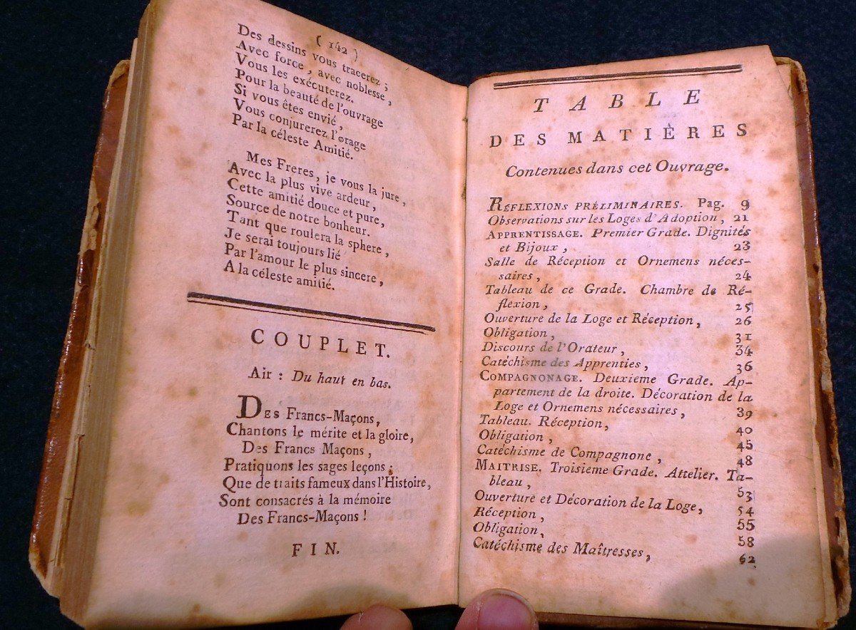 RARE RECUEIL MACONNIQUE ADOHIRAMITE-GUILLEMAIN DE ST-VICTOR- 1787-EDITION PHILADELPHIE- XVIII°.-photo-3