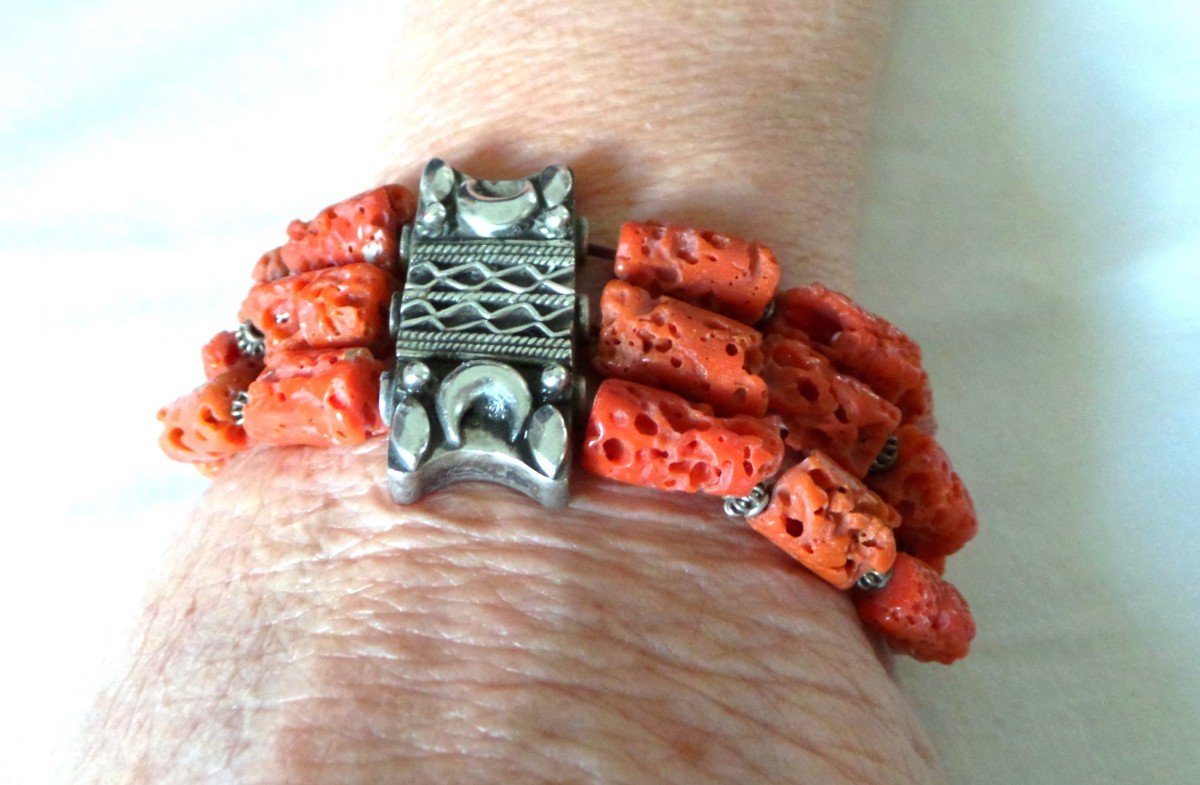 BRACELET CORAIL & ARGENT - XX°-photo-4
