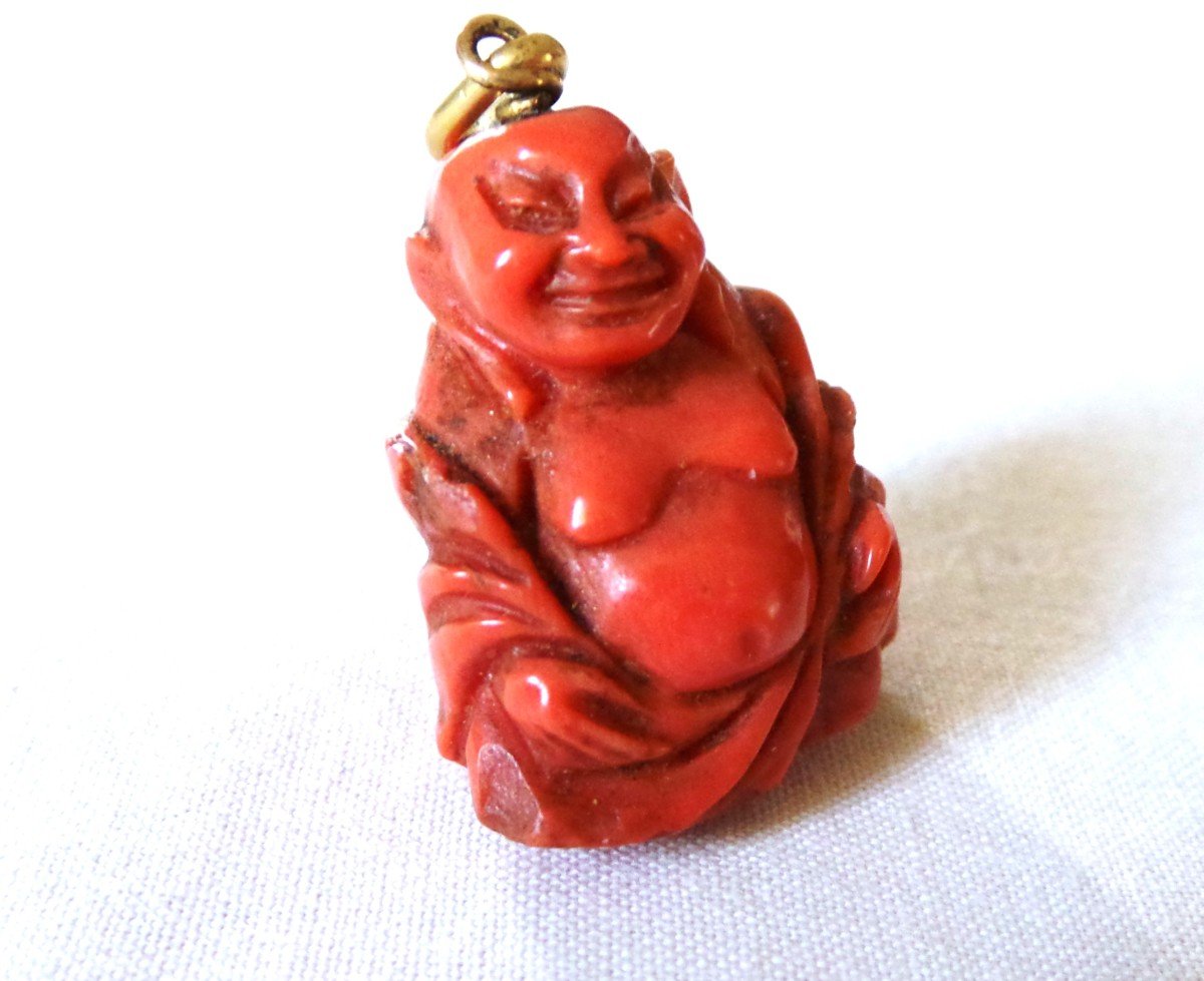 Happy Putai Buddha Coral Pendant-photo-2