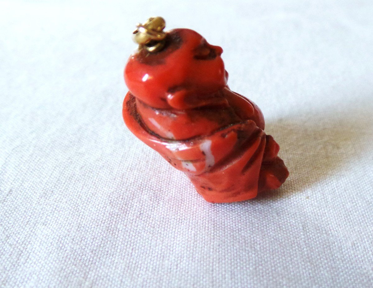 Happy Putai Buddha Coral Pendant-photo-1