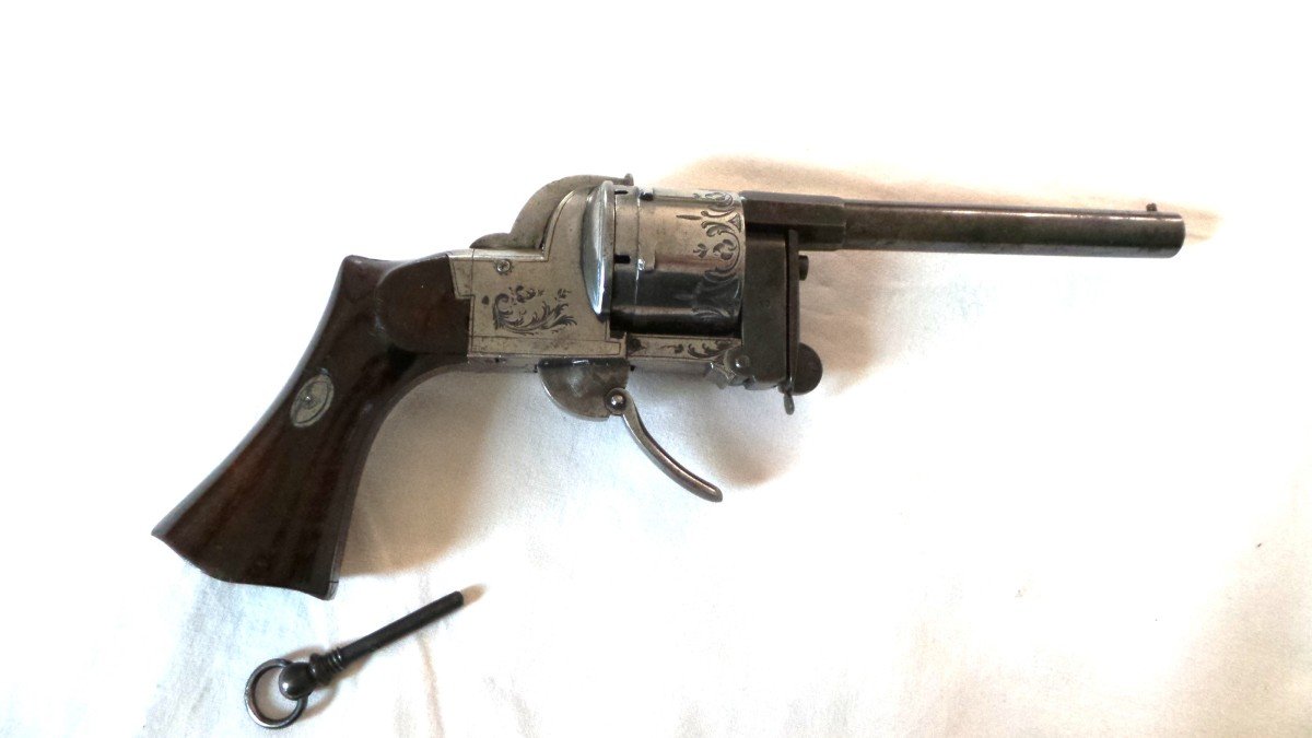 Broken And Pin Revolver - Manufacturer Eyraud - St-etienne - Cal 9 Mm - 19th Century-photo-3