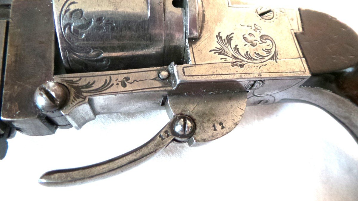 Broken And Pin Revolver - Manufacturer Eyraud - St-etienne - Cal 9 Mm - 19th Century-photo-6