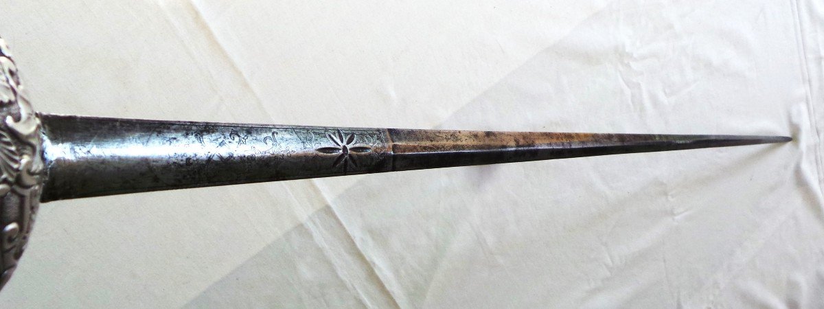 EPEE DE COUR MONTURE EN ARGENT ET PAS D ANE - EPOQUE LOUIS  XIV - XV - XVII° XVIII°-photo-6
