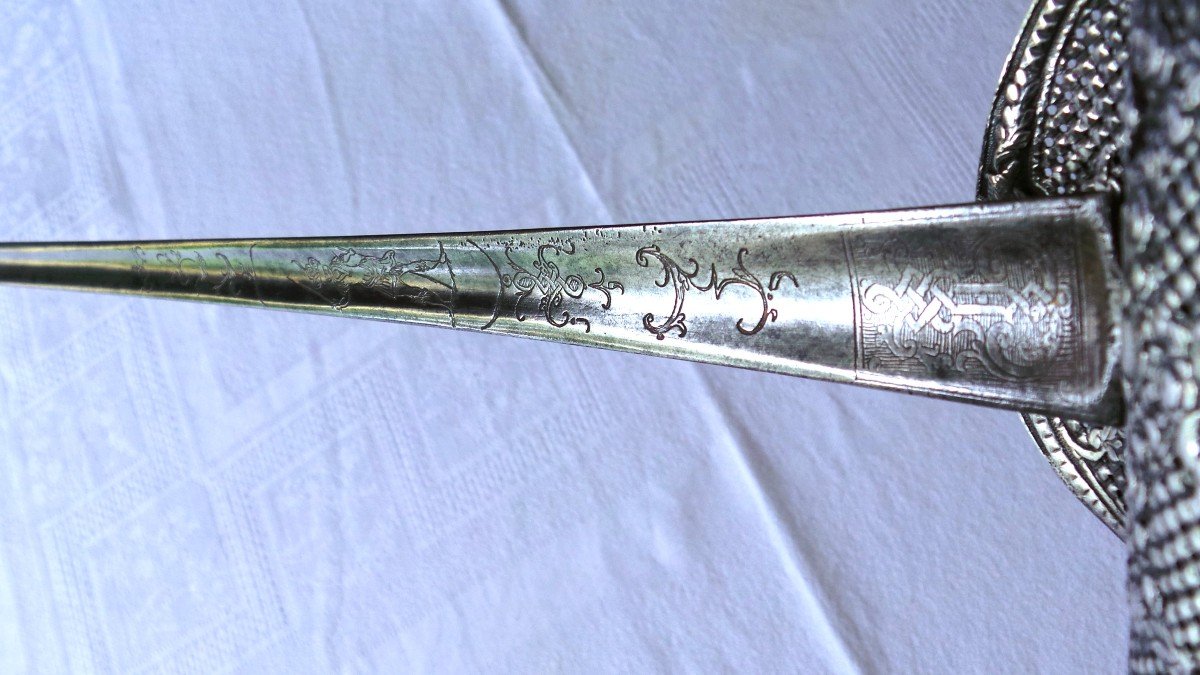 EPEE DE COUR EN ARGENT A PAS D'ANE - LOUIS XVI - POINCONS DE  PARIS - 1775 - 1781- XVIII°-photo-3