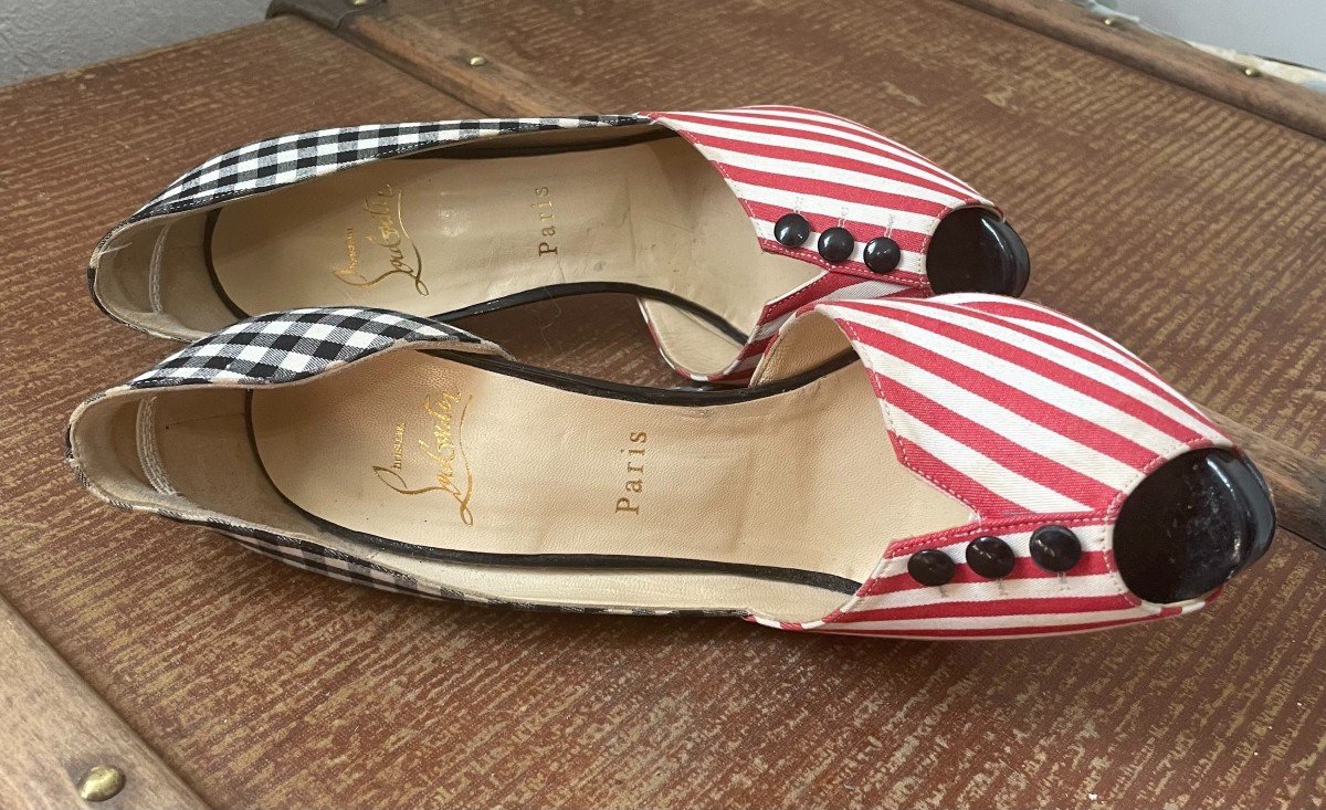 ESCARPINS HAUTS - MAISON " LOUBOUTIN " -T 39 - XX°-photo-3