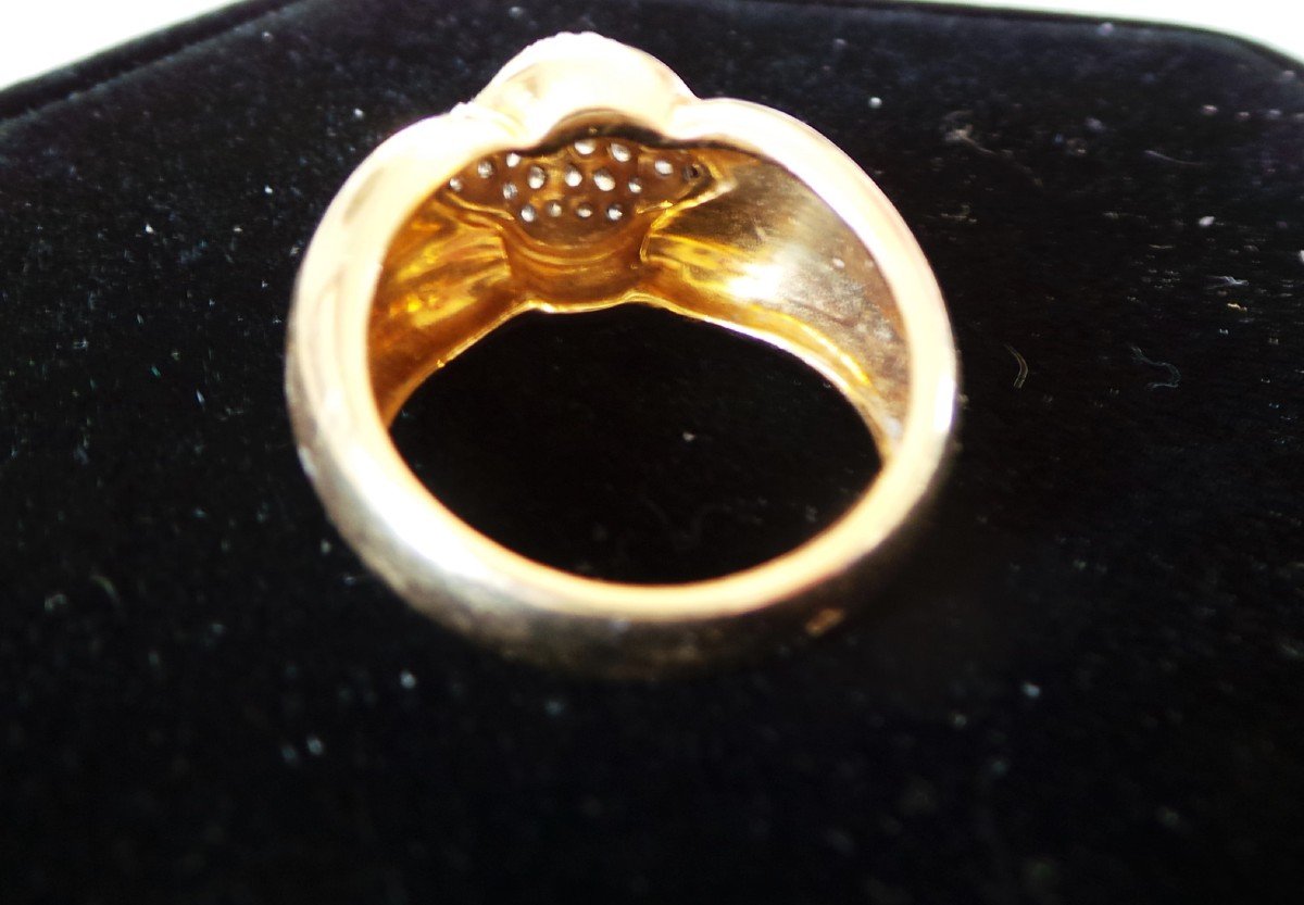 Godron Type Ring In 18k Gold And 40 Diamonds - XX°-photo-1
