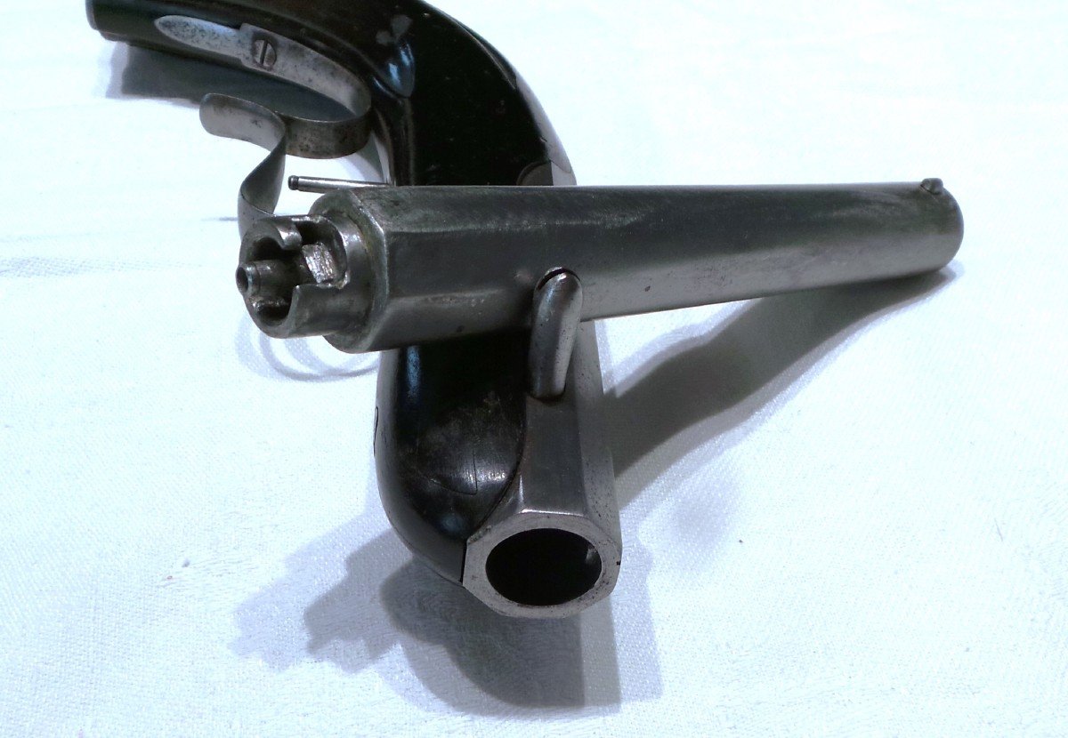 Percussion Shooting Pistol “devisme” Known As “salon Crossball” -ii° Empire -19th-photo-2