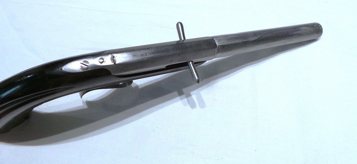 Percussion Shooting Pistol “devisme” Known As “salon Crossball” -ii° Empire -19th-photo-8